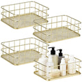 4 Pcs Gold Metal Wire Basket 6.8 x 4.8 in, Small Wire Mesh Storage Bin, Decorative Shelf Basket for Bathroom Vanity Desk, Counte