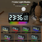 Samshow 120Db Super Loud Alarm Clock Heavy Sleepers Adults, Loud Alarm Clock Bluetooth Sync Time,15 Wake Up Sounds, 7 Color Nigh