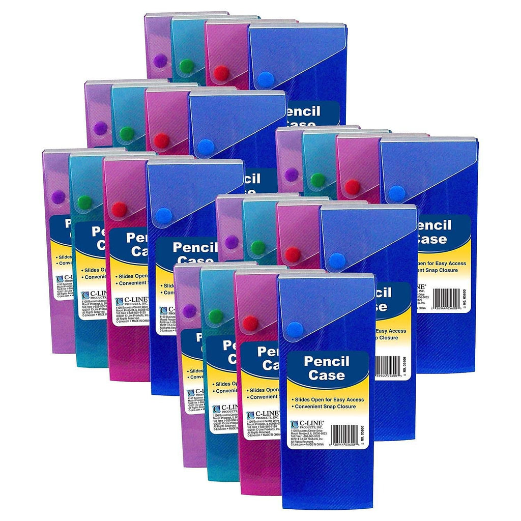 C-Line Products CLI05600-24 Biodegradable Slider Pencil Case - 24 Each