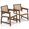 FURINNO Tioman Hardwood Outdoor Armchair with Cushion, 1-Pack, Natural