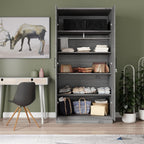 Woodpeckers Furniture And Mattress 2 Doors Wardrobe Mirrored Door (Grey)