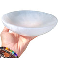 High Energy XXL Selenite Bowl 8 Inch High Energy Thickly Hand-Carved Crystal Holder to Charge, Cleanse Crystals, Charging Seleni