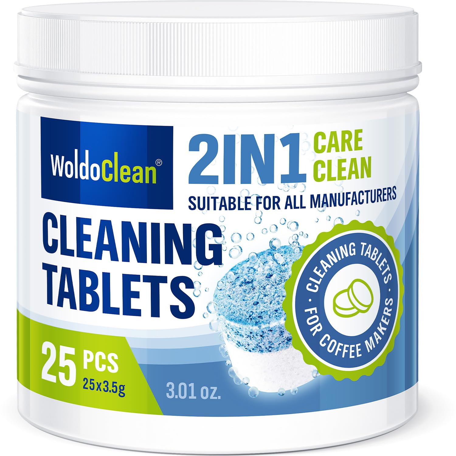 2in1 Cleaning Tablets compatible for all Jura Automatic Coffee Centers, 25-Count