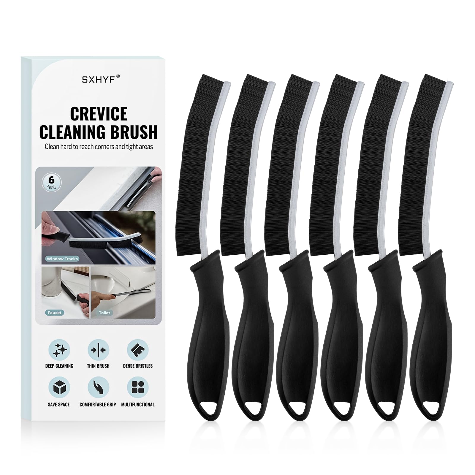 SXhyf Cleaning Brush - Hard Bristle Crevice Cleaning Brush, Multifunctional Gap Scrub Brush, Home Essentials, Bathroom Cleaner T