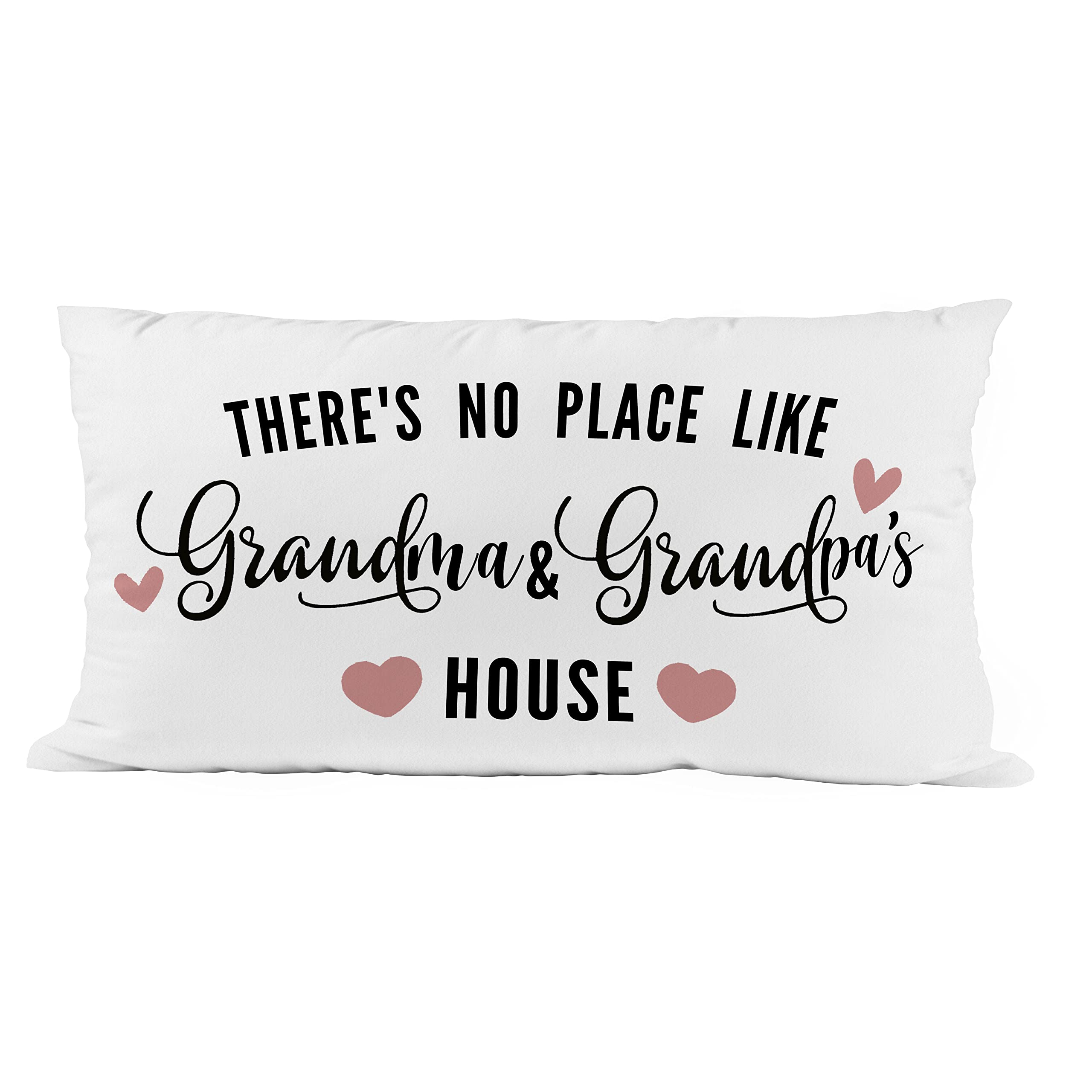 Zngfon There'S No Place Like Grandma And Grandpa'S House Soft Throw Pillow Covers 20X12 Inch Grandparents Day Gift Fathers Day,M