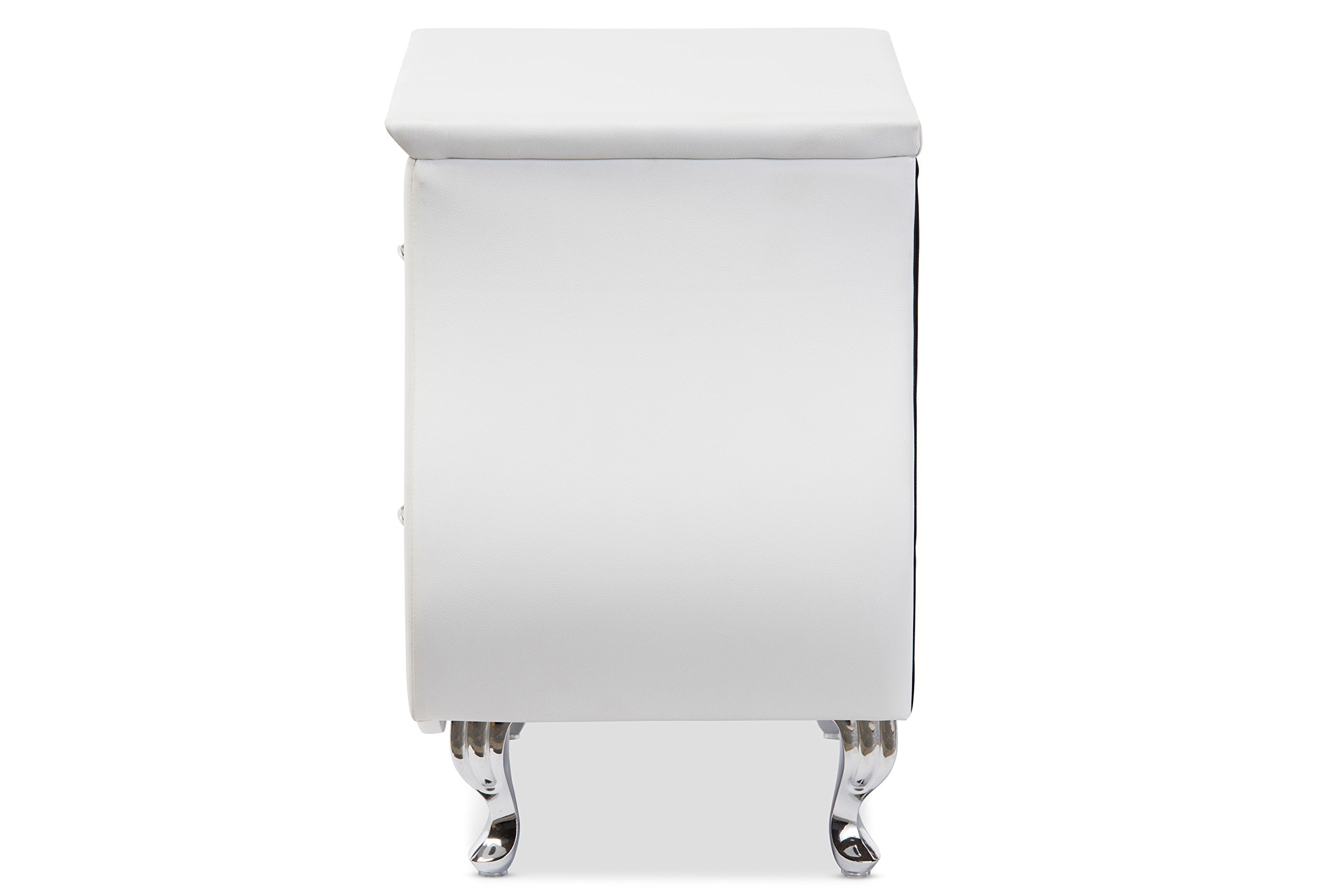 Baxton Studio BBT3116-White-NS Nightstand, Medium, White