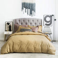 Susybao Gold Duvet Cover Queen 100% Cotton Soft Gold Duvet Cover Set 3 Pieces 1 Mustard Gold Cotton Duvet Cover With Zipper Clos