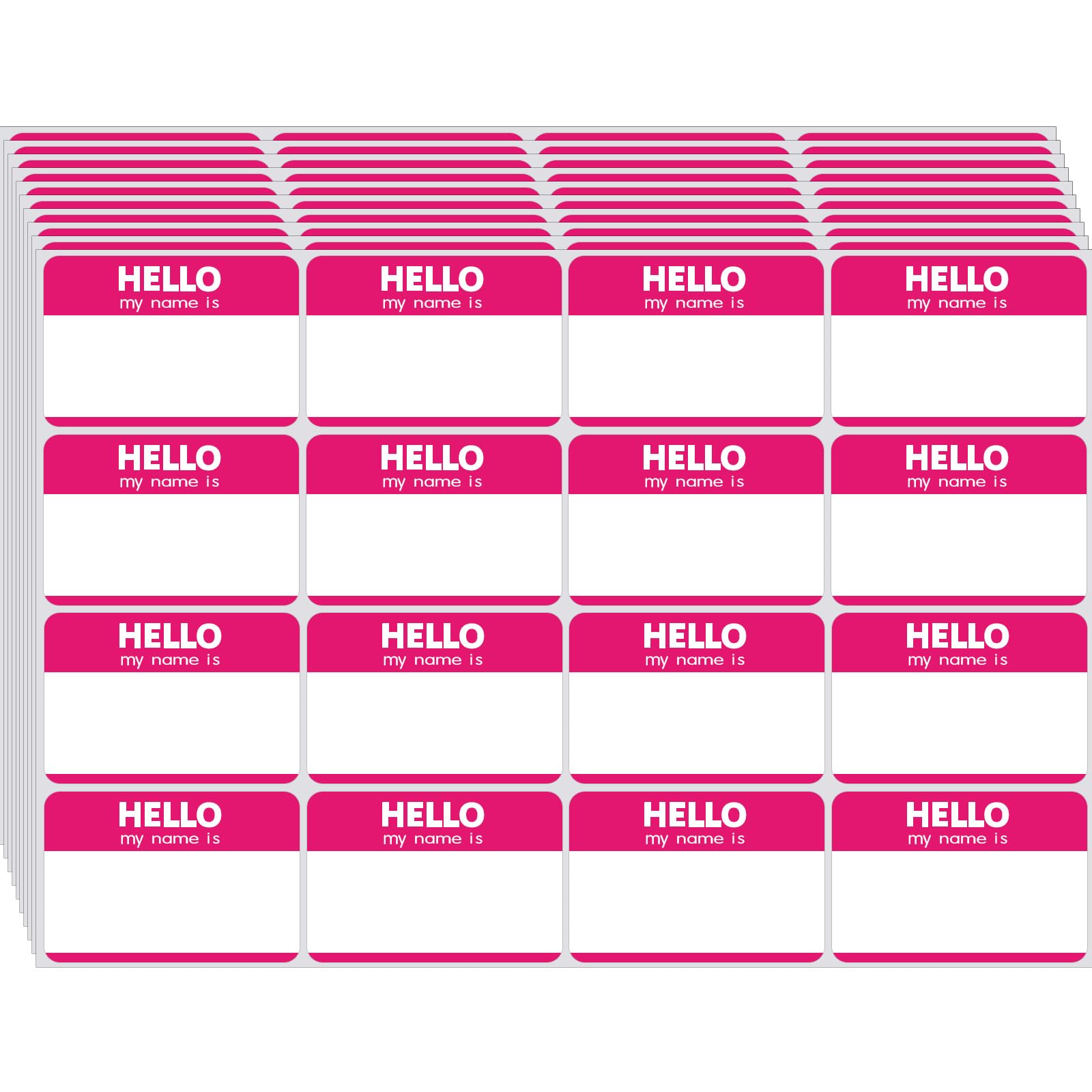 Zacool 480 Pcs Pink Name Tag Stickers (3'X 2') Identification Badges,Peel And Stickers'Hello My Name Is' Name Tags Stickers