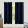 KOUFALL Small Window Curtains for Bathroom Sink Short Length 2 Panel Sets Grommet Navy Blue Heat Reflective Blackout RV Curtains