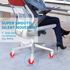 LPHY Office Chair Wheels Replacement Set of 5, 3'' Heavy Duty Casters for All Floors, Universal Stem 7/16 Inch, Pink