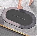 Drofail Door Mat, Non Slip, Rubber, 40x60 cm, Oval, Green, Waterproof, Bathroom, High Pile (Blue)