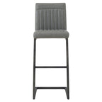 New Pacific Direct Ronan Pu Leather Bar, Set Of 2 Bar & Counter Stools, Antique Graphite Gray