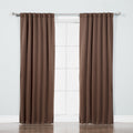 Best Home Fashion Basic Thermal Insulated Blackout Curtains - Back Tab/Rod Pocket - Chocolate- 52' W X 84' L - (Set Of 2 Panel