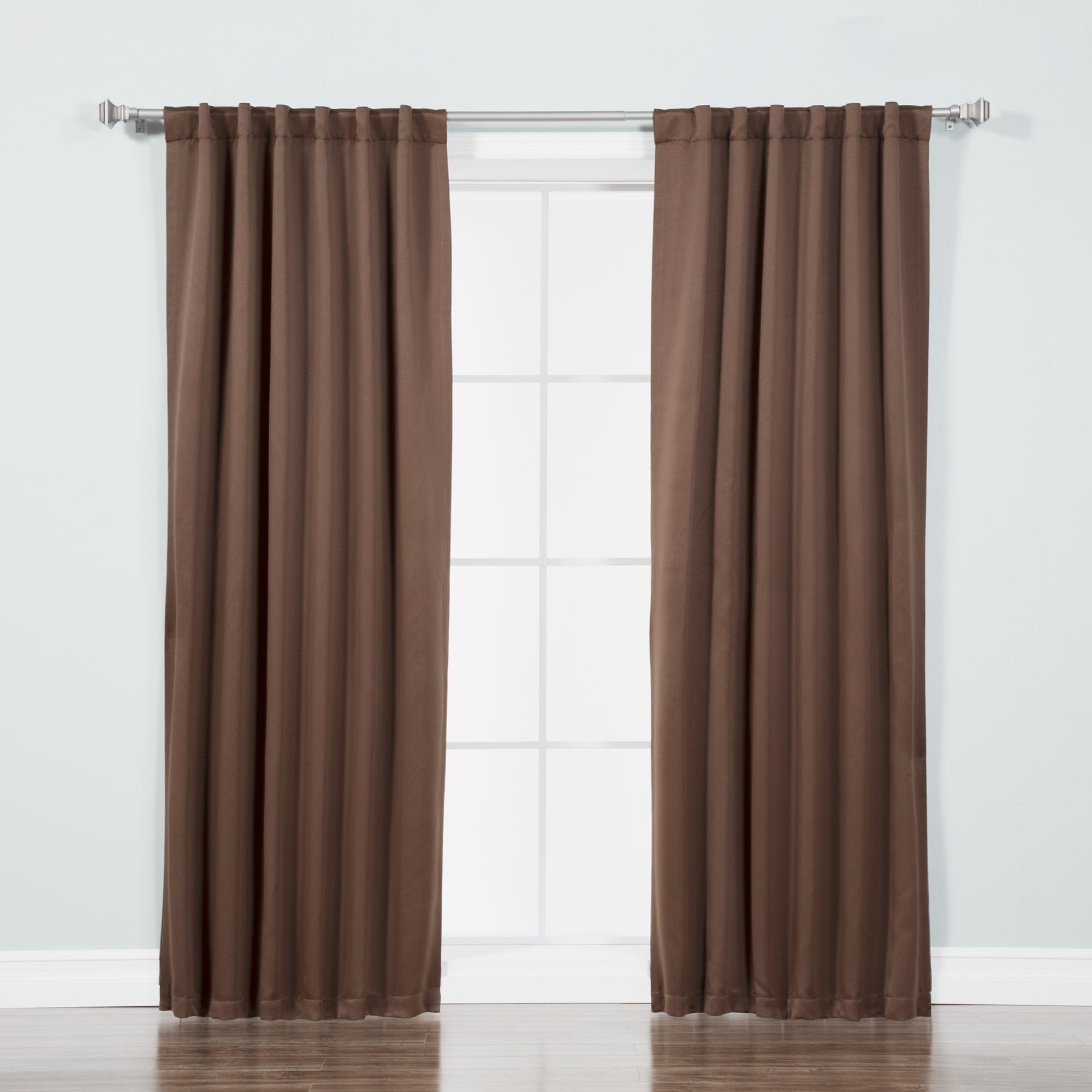 Best Home Fashion Basic Thermal Insulated Blackout Curtains - Back Tab/Rod Pocket - Chocolate- 52' W X 84' L - (Set Of 2 Panel