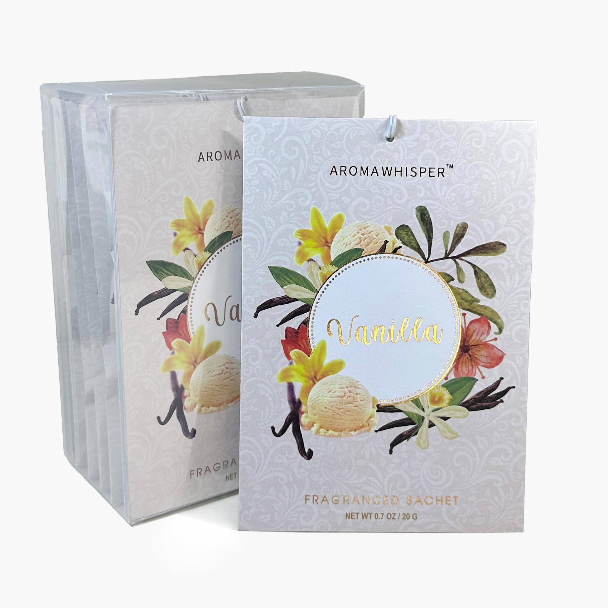 Vanilla Large Scented Sachets - 8 Pack, Long-Lasting Home Fragrance Sachet Bags, Large Fresh-Scented Packets, Scented Sachets fo