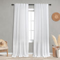 KOUFALL White Linen Sheer Curtains 84 Inches Long for Bedroom Living Room,Semi Transparent Light Filtering Not See Through Slidi