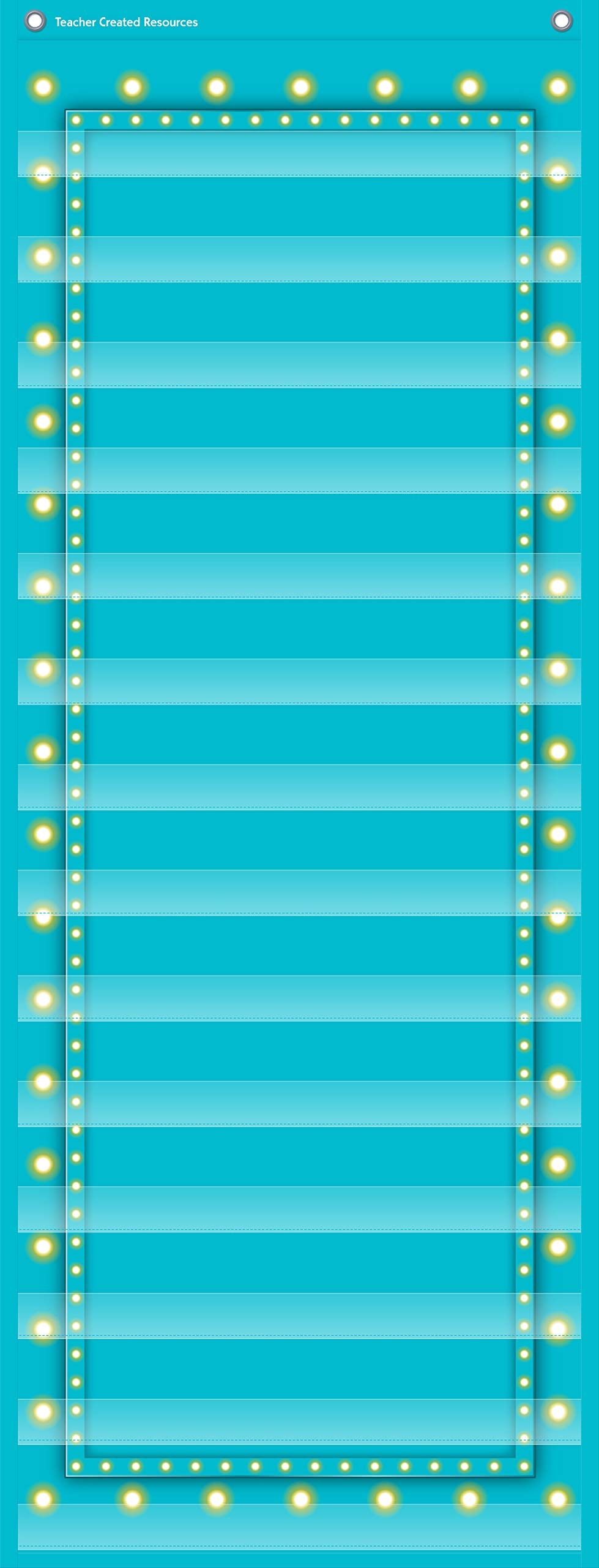 Teacher Created Resources Light Blue Marquee 14 Pocket Chart (13' X 34'), Model: 20773