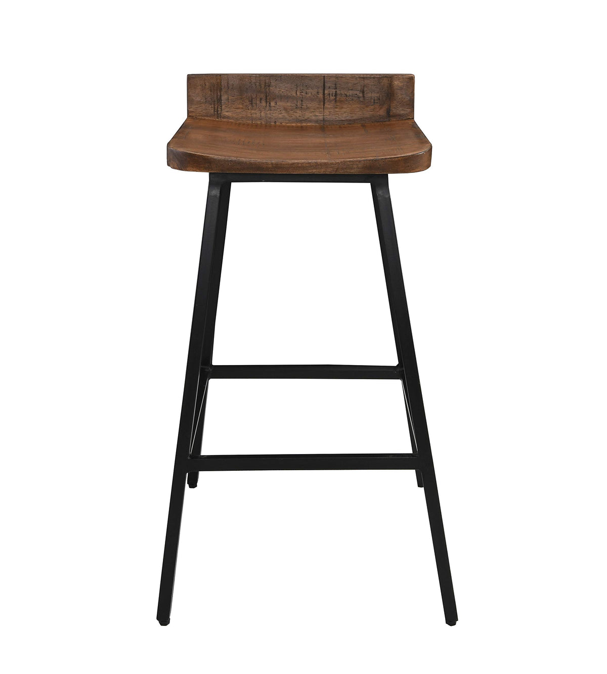 Kosas Home Pennie Mango Wood & Iron Barstool, Hand Finished In Brown/Black Iron Finish