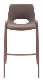 Zuo Desi Walnut 29.3" Engineered Wood & Fabric Barstool in Brown/Walnut