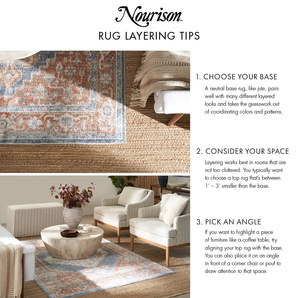 Nourison Positano Indoor/Outdoor Green 4' X 6' Area Rug, Easy Cleaning, Non Shedding, Bed Room, Living Room, Dining Room, Backyard, Deck, Patio (4X6)