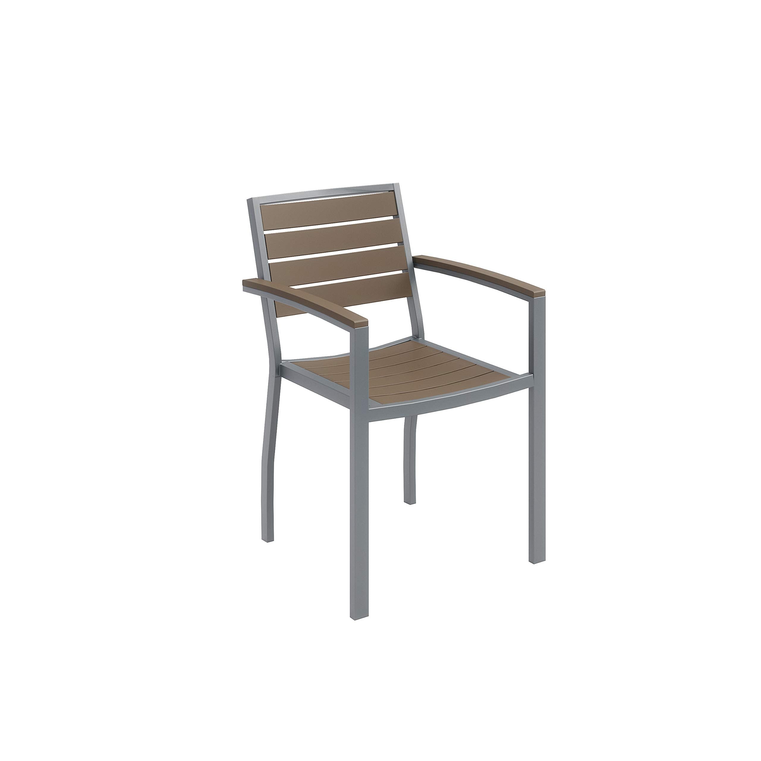 Olio Designs Series Ivy Patio Arm Chair, Mocha/Silver