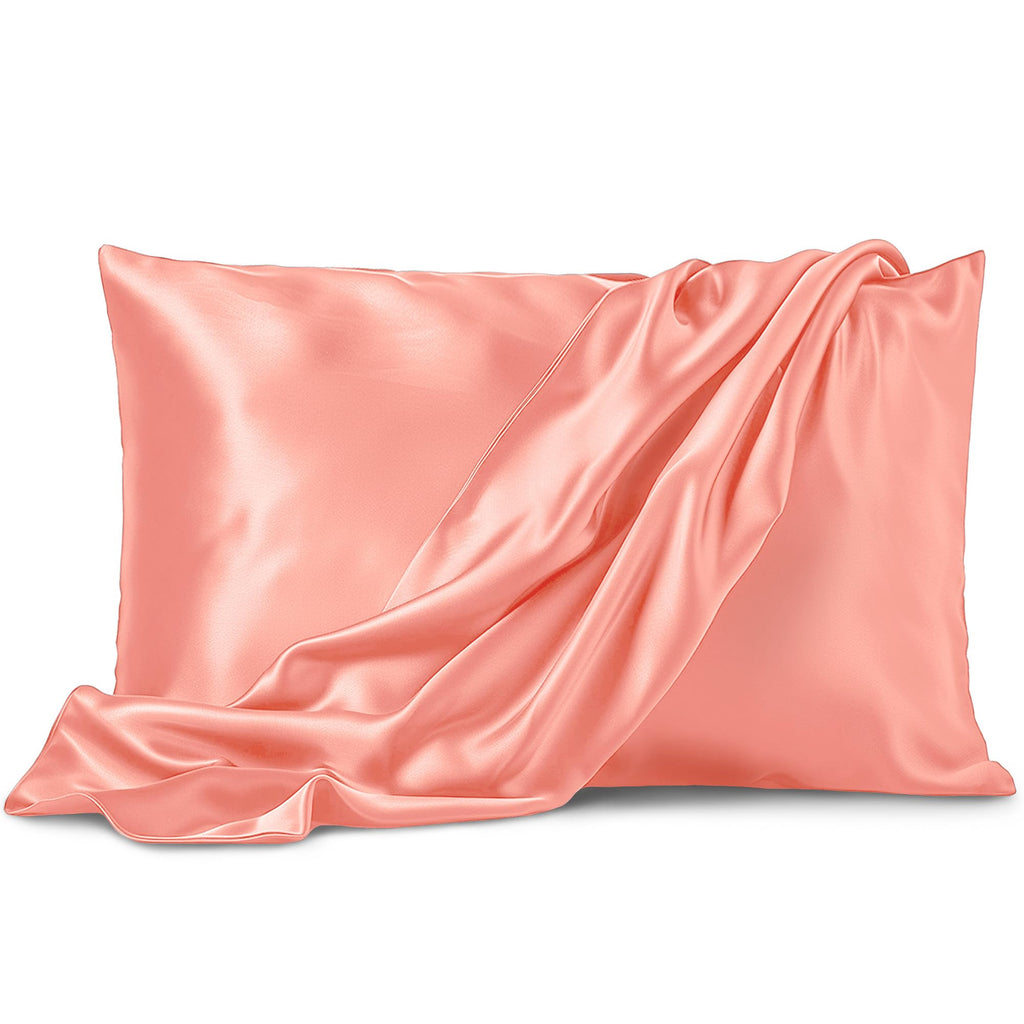Pure Bedding Satin Pillowcase 2 Pack - Queen Size (20'X30', White) - Silky Pillow Cases For Hair And Skin - Satin Pillow Cover