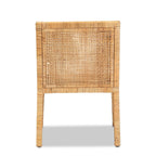Baxton Studio Karis Modern Rattan Dining Chair, Natural and White (185-11869-HiT)