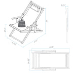 Casual Home Adjustable Sling Chair Natural Frame, Purple Canvas