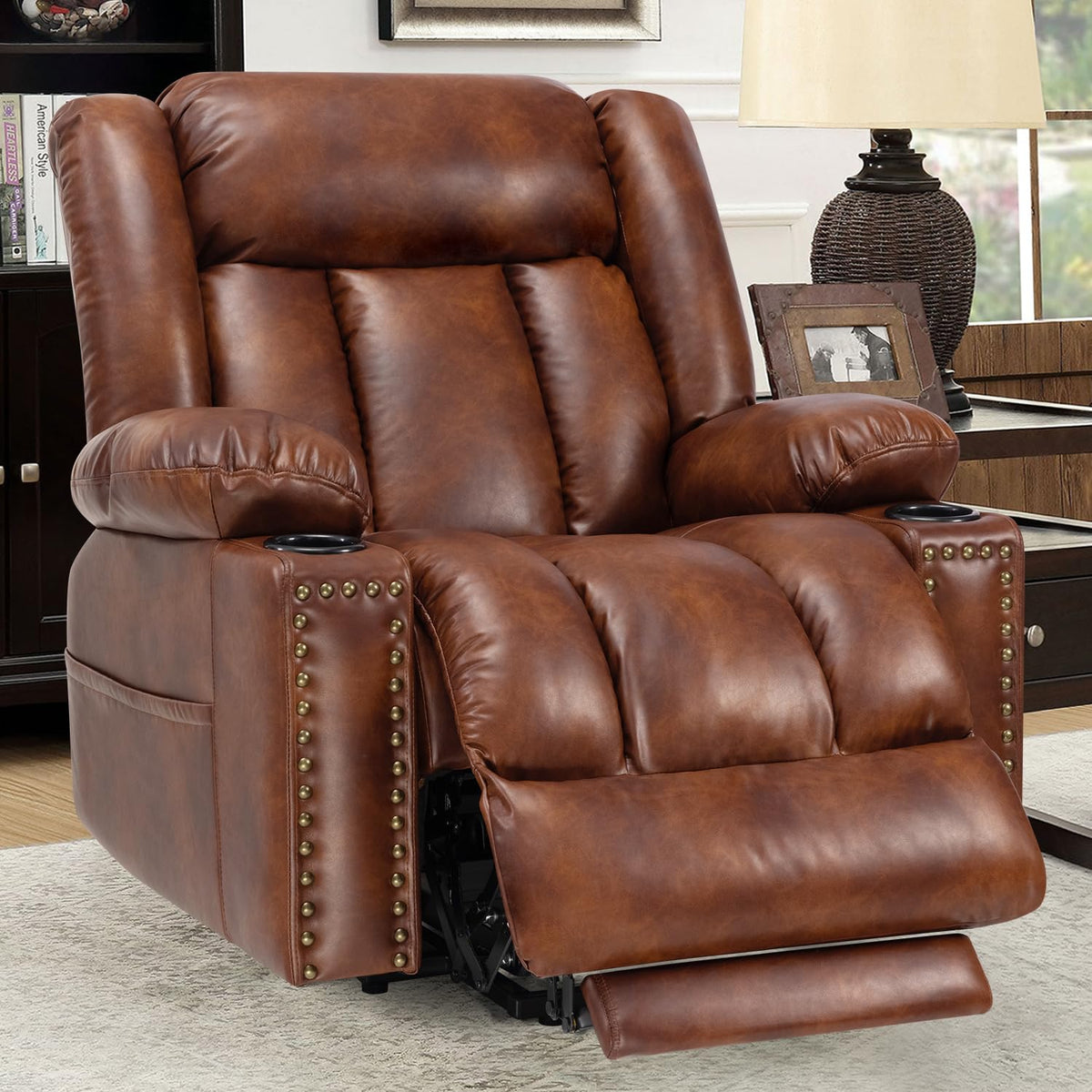 Cfvyne Large Power Lift Chair Recliner For Elderly With Heated And Massage, Overstuffed Adjustable Lift Chair, 3 Position, Breat