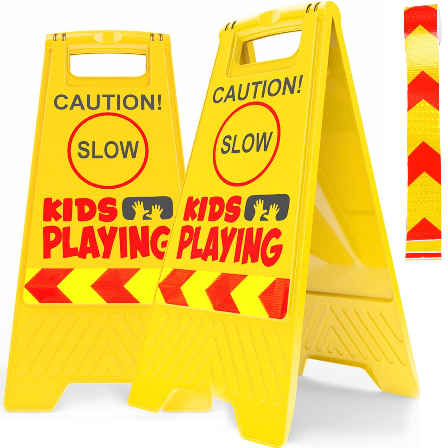 Children At Play Safety Signs For Street - 2 Pack Thick Slow Down Signs For Neighborhoods - Slow Down Sign - Children Playing Si