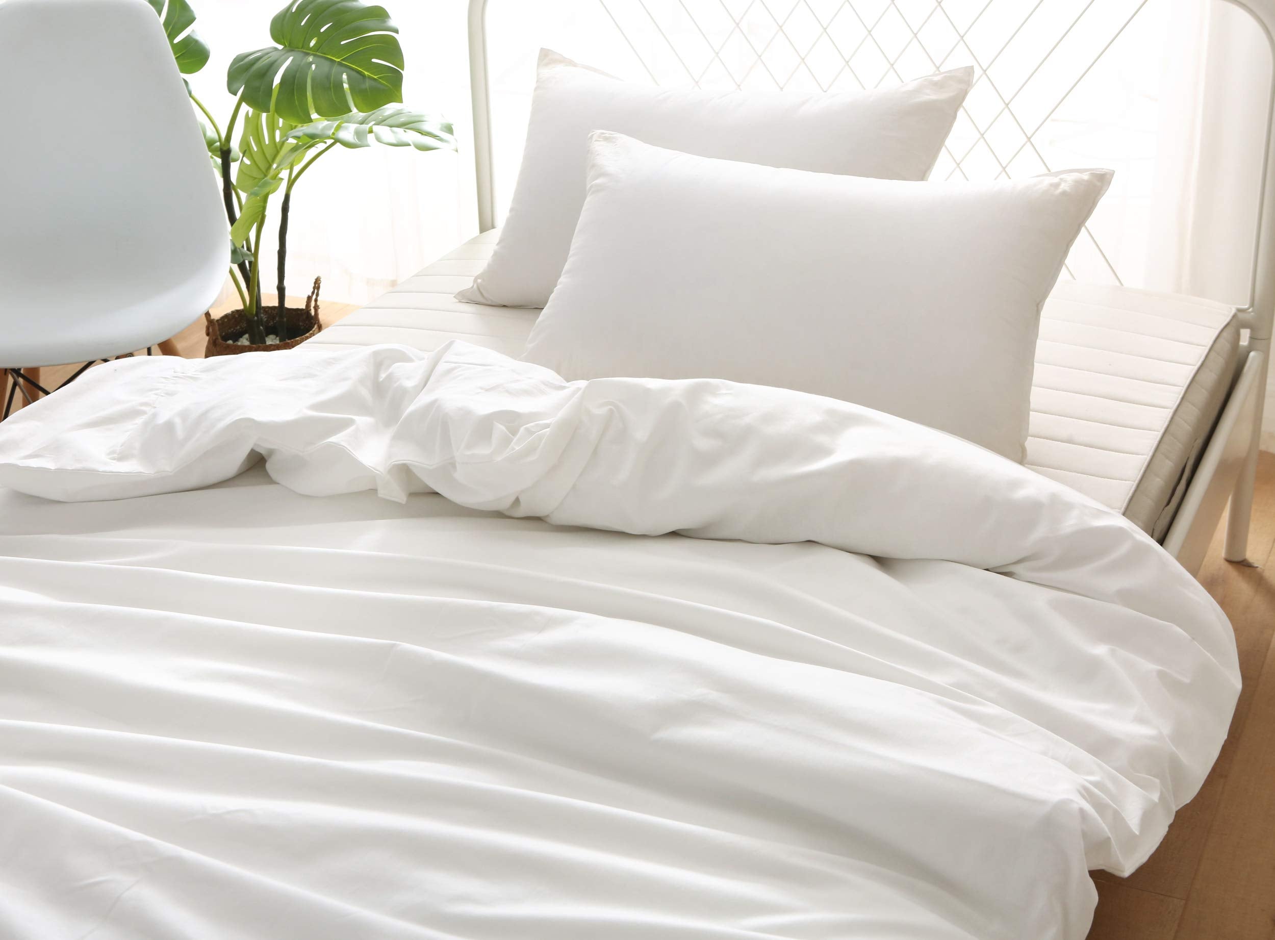 F.Y.Dreams Weighted Blanket Duvet Cover 60X80 Inches With 8 Ties,Zipper On Long Side/100% Cotton, Off-White/Just Duvet Cover