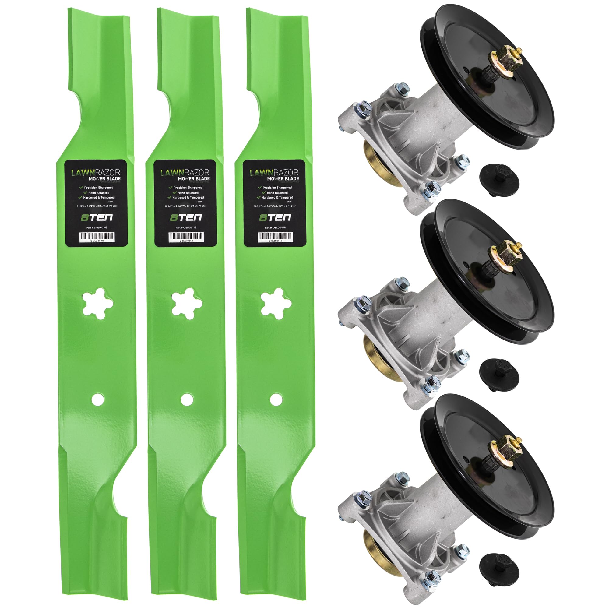 8Ten Blade Spindle Kit For Husqvarna Gth2754 Gt2254 Yth25K54 Gth26V54 Lgt24K54 54-Inch 587819701 532187256