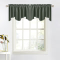 Nicetown Small Valances For Living Room, Bathroom Window Topper Kitchen Valances For Small Windows, Scalloped Short Window Tiers