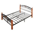Better Home Products Lexus Metal Bed Frame with Headboard & Footboard in Cherry