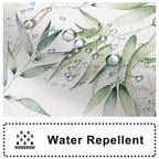 Ruelvth Stall Shower Curtain, Green Bamboo Small Shower Curtain Set Waterproof Fabric Aesthetic Green And White Botanical Bathro