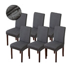 Genina Waterproof Chair Covers For Dining Room Dining Chair Covers Kitchen Parsons Chair Covers (Dark Gray, 6 Pcs)