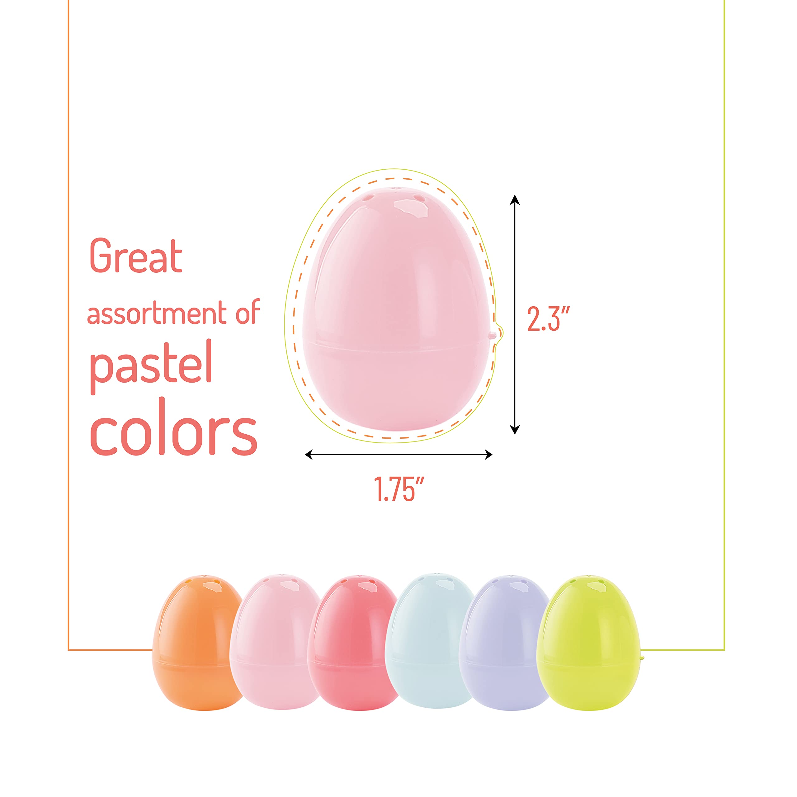 Mr. Pen- Fillable Easter Eggs, Bright Color, 2.3 Inch, 48 Pack, Easter Eggs, Plastic Eggs, Easter Eggs Empty, Plastic Easter Egg
