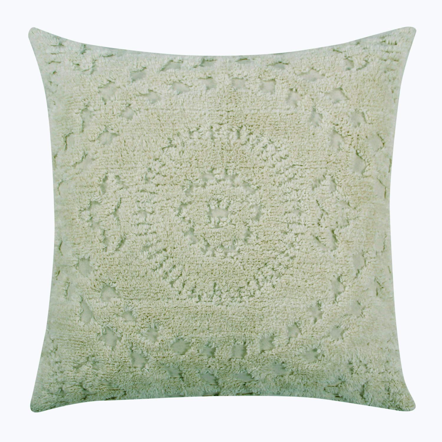 Better Trends Rio Collection Is Super Soft And Light Weight In Floral Design 100% Cotton Tufted Unique Luxurious Machine Washable Tumble Dry, Euro Sham, Sage