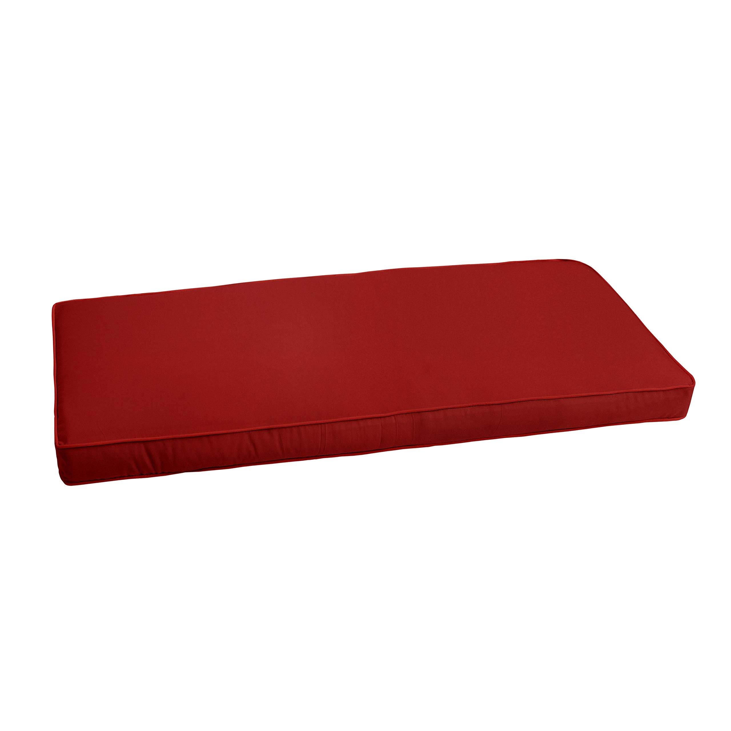Sorra Home Sunbrella Corded Bench Cushion, 1 Count (Pack Of 1), Canvas Jockey Red