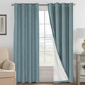 H.VERSAILTEX Linen Blackout Curtains 108 Inches Long 100% Blackout Thermal Insulated Textured Linen Look Curtain Draperies Anti-