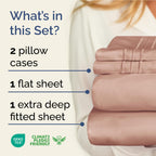 Extra Deep Pocket King Sheets - 4 Piece Breathable & Cooling Bed Sheets - Hotel Luxury Bed Sheet Set - Soft, Wrinkle Free & Comfy - Easily Fits Extra Deep Mattresses - Deep Pocket Mauve Sheets Set