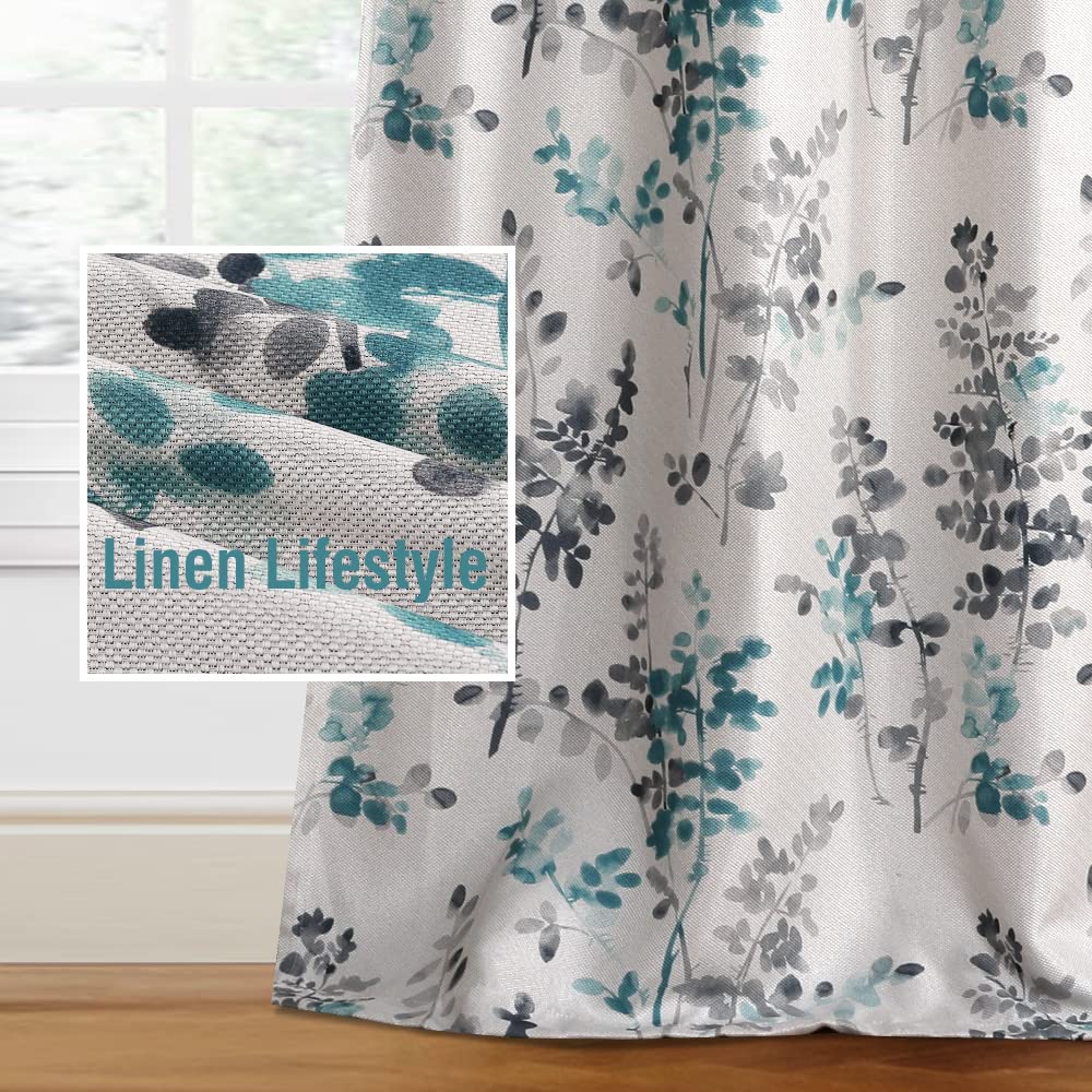 H.Versailtex Linen Blackout Curtains 96 Inches Long Thermal Insulated Room Darkening Linen Curtains For Bedroom Textured Burlap