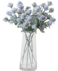 TBUY ROSE 3 Pack Artificial Thistle Flowers Eryngiums Faux Plants Floral Tree Picks Christmas Greenery Picks and Sprays for Gard