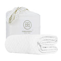 Threadmill 100% Combed Cotton King Blanket/Comforter, Classic White, All Seasons, Jacquard Weave, Lightweight, Machine Wash