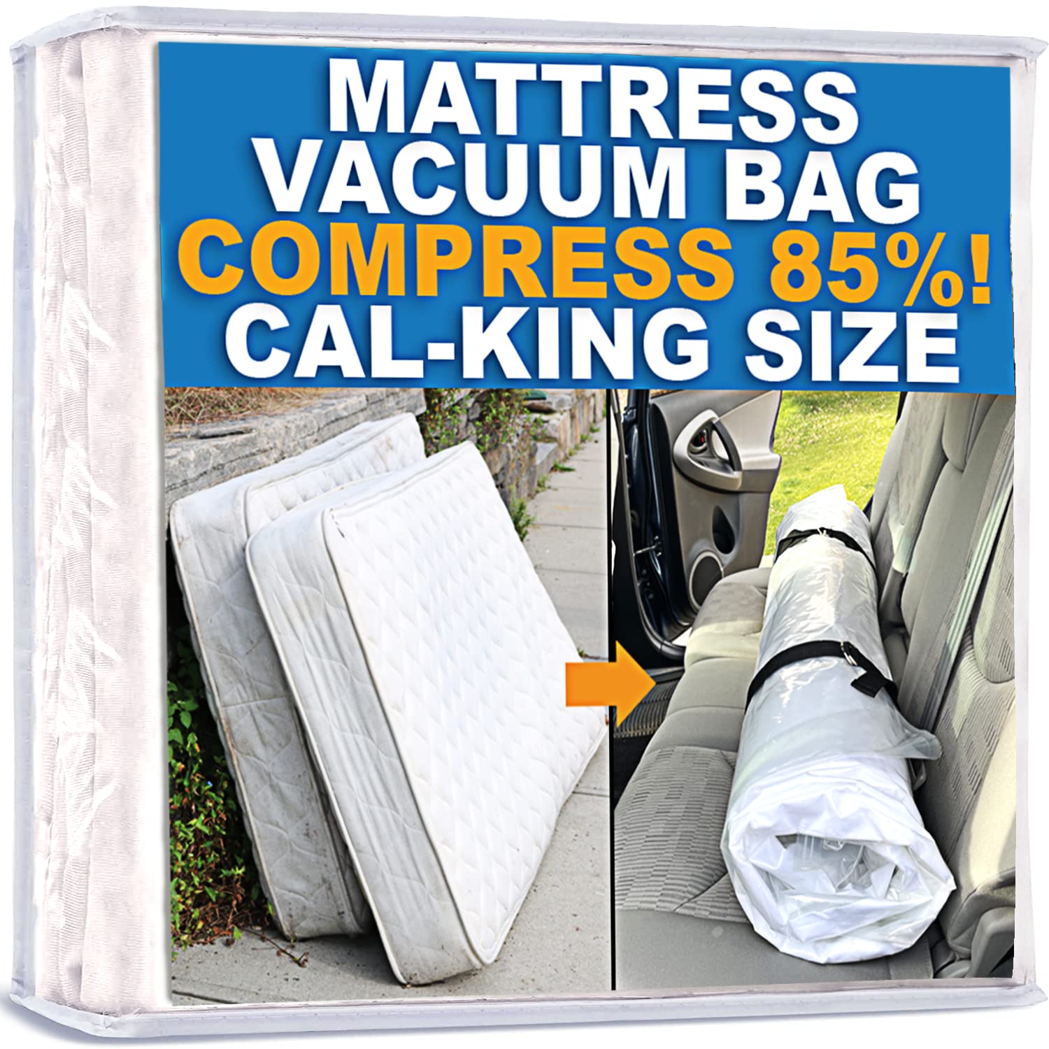 Mattress Vacuum Bag, Sealable Bag For Memory Foam Or Inner Spring Mattresses, Compression And Storage For Moving And Returns, Le