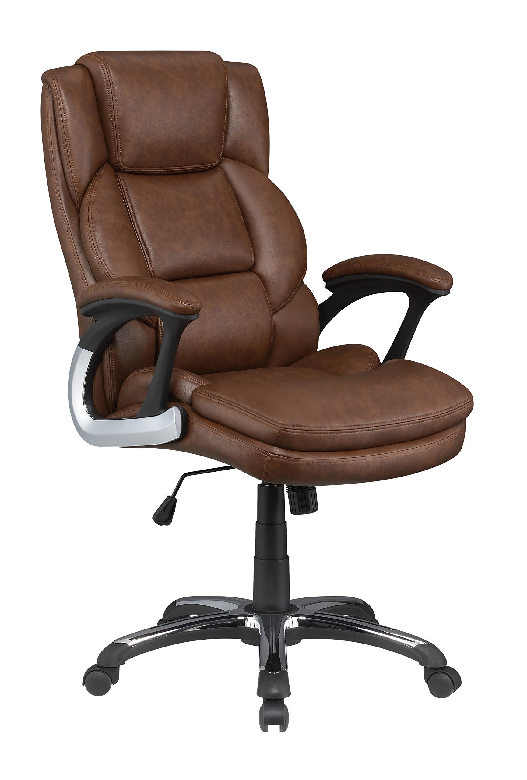 Coaster Home Furnishings Adjustable Height Office Chair with Padded Arm Brown