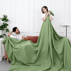 Phf 100% Cotton Waffle Weave Blanket Oversized King Size 120'X 120'-Lightweight Washed Soft Breathable Oversize Huge Blanket-Extra Large Big Blanket For Couch Bed Sofa-Aesthetic Home Decor-Loden Green