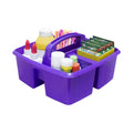 Storex 3-Compartment Small Craft Caddy - Multipurpose Classroom Organizer With Handle, Purple, 6-Pack (00944C06C)