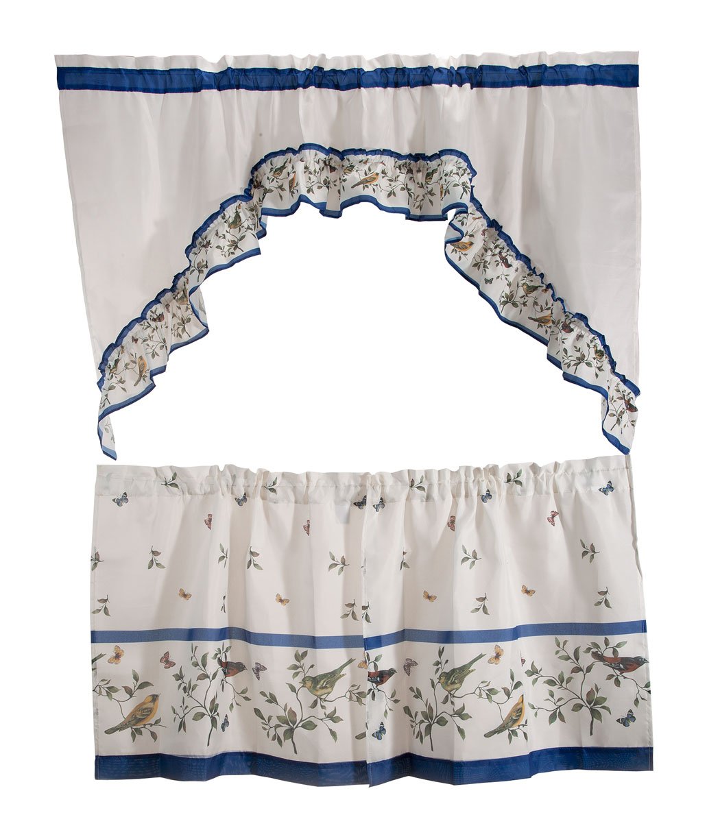 Achim Home Furnishings Love Birds - Printed Tier & Swag Set - 57X24