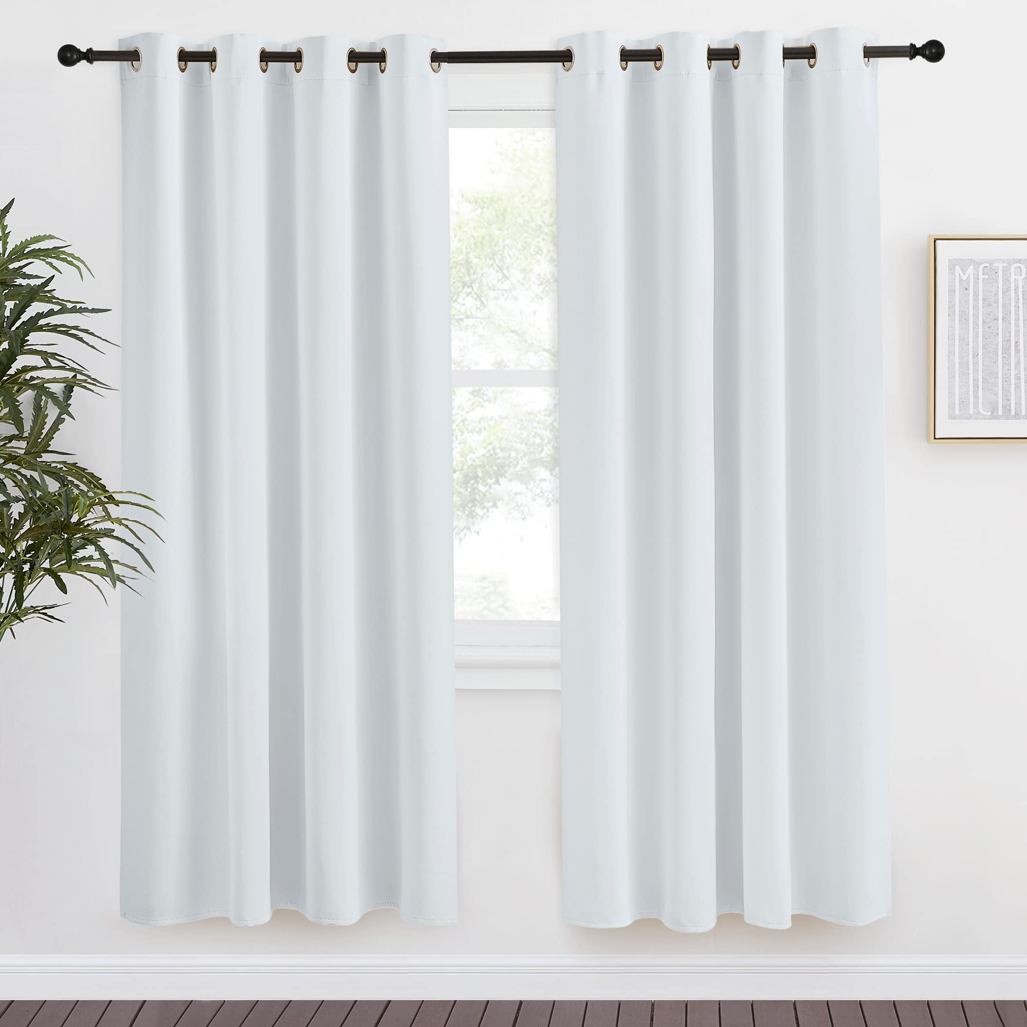Nicetown Room Darkening Window Curtain Panel, 55X78 Inches, 1 Pack, Cloud Grey Color, Solid Thermal Insulated Blind Privacy Drape For Bedroom
